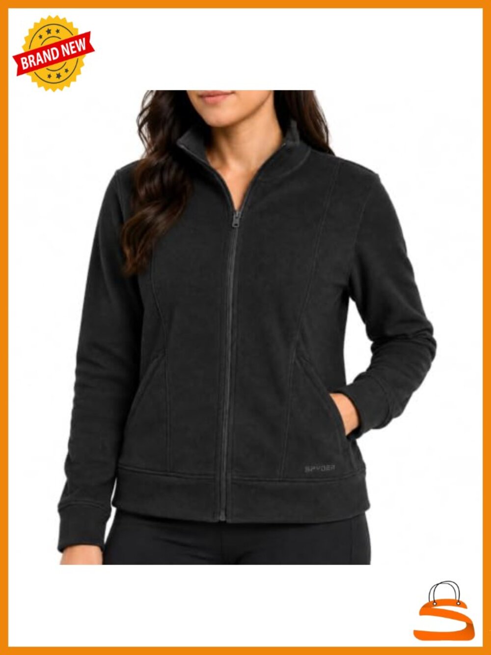 Brushed Cord Fleece Full Zip Mock Neck Jacket Womens